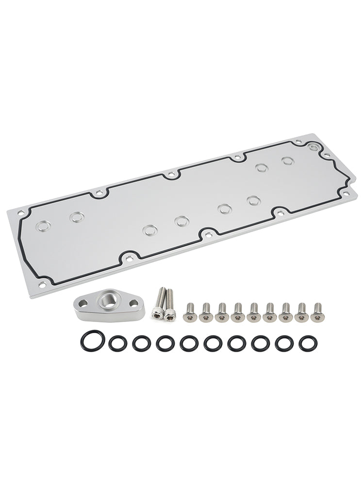 LS Gen 4 O-ringed Valley Pan Cover Plate For DOD Delete w/ Oil Sensor Port