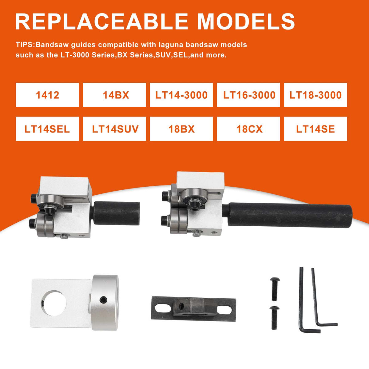 Bandsaw Blade Guide Kit for Laguna 1412 14BX LT14-3000 LT16-3000