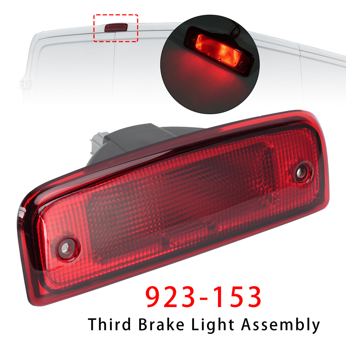 Third Brake Light Assembly 923-153 For Nissan NV1500 2012-2021 Red