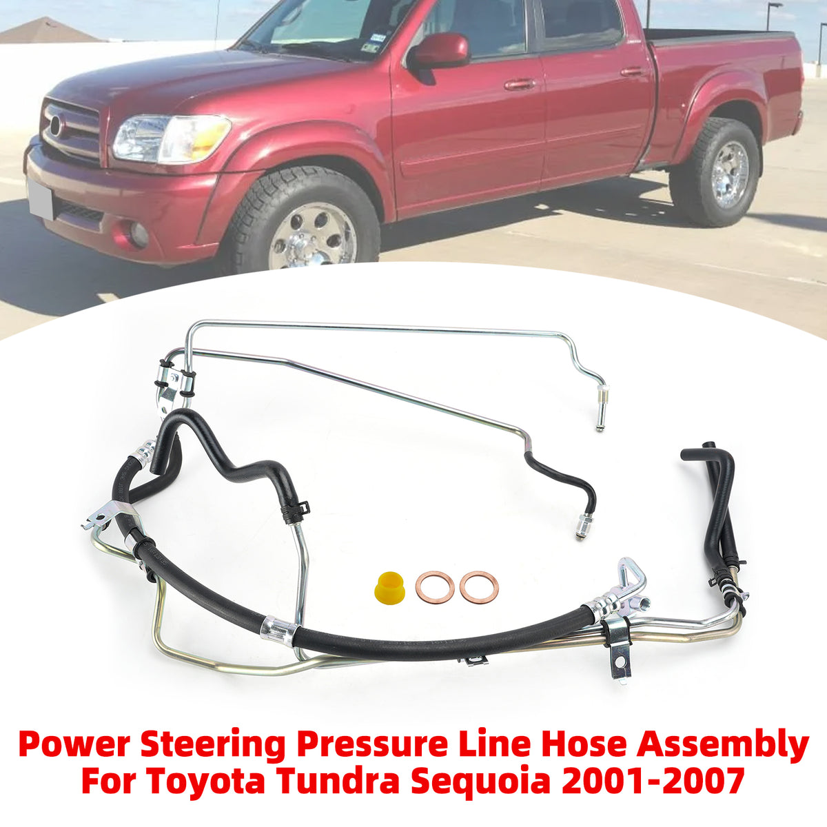 Power Steering Pressure Line Hose Assembly For Toyota Tundra Sequoia 2001-2007