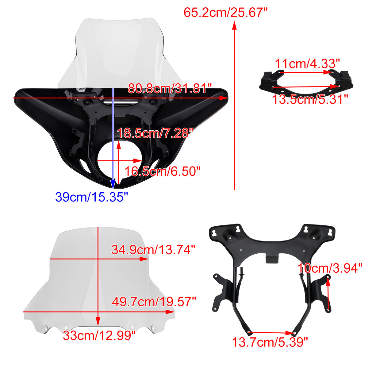Windshield Headlight Fairing fit for CMX1100 Rebel 21-24 Simulated Carbon+Clear