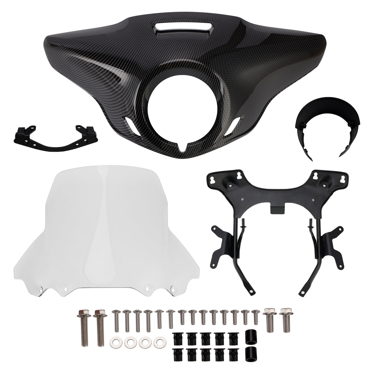 Windshield Headlight Fairing fit for CMX1100 Rebel 21-24 Simulated Carbon+Clear