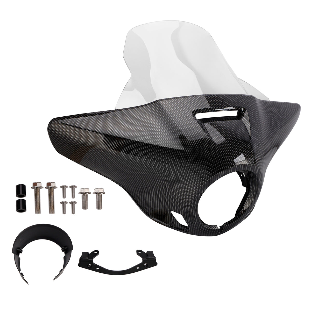 Windshield Headlight Fairing fit for CMX1100 Rebel 21-24 Simulated Carbon+Clear
