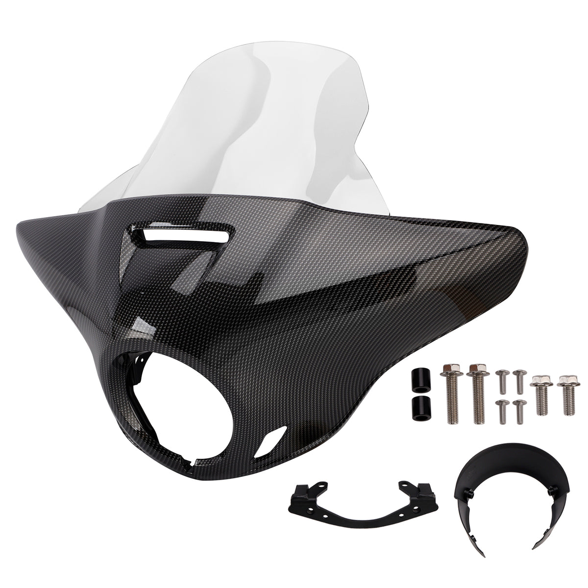 Windshield Headlight Fairing fit for CMX1100 Rebel 21-24 Simulated Carbon+Clear