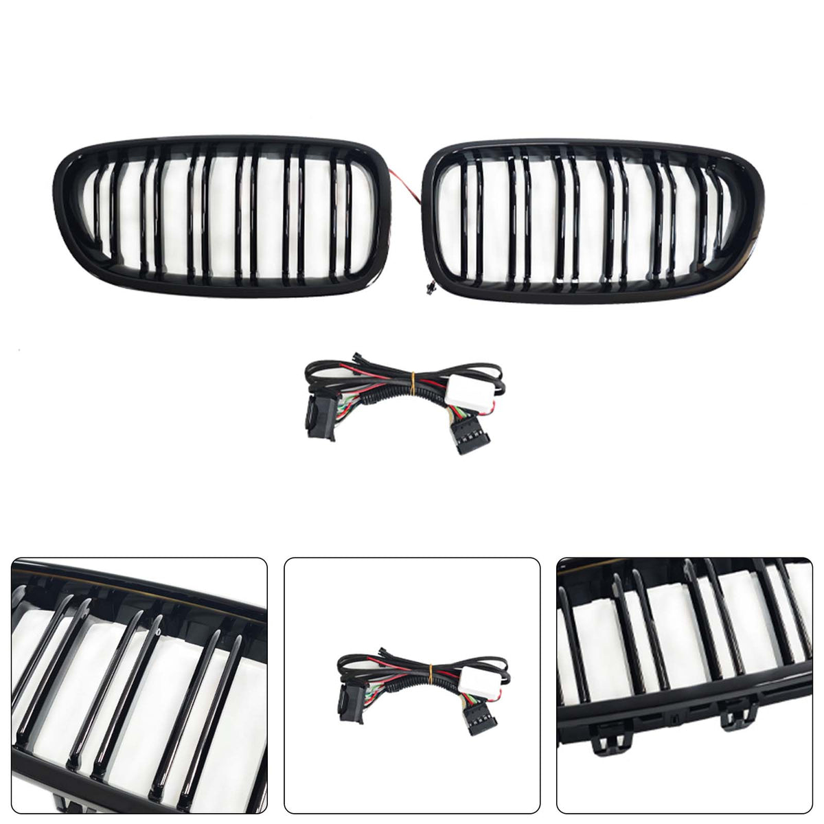 Front Bumper Grill Grille Fit BMW 5 Series F10 F11 2010-2016 W/LED