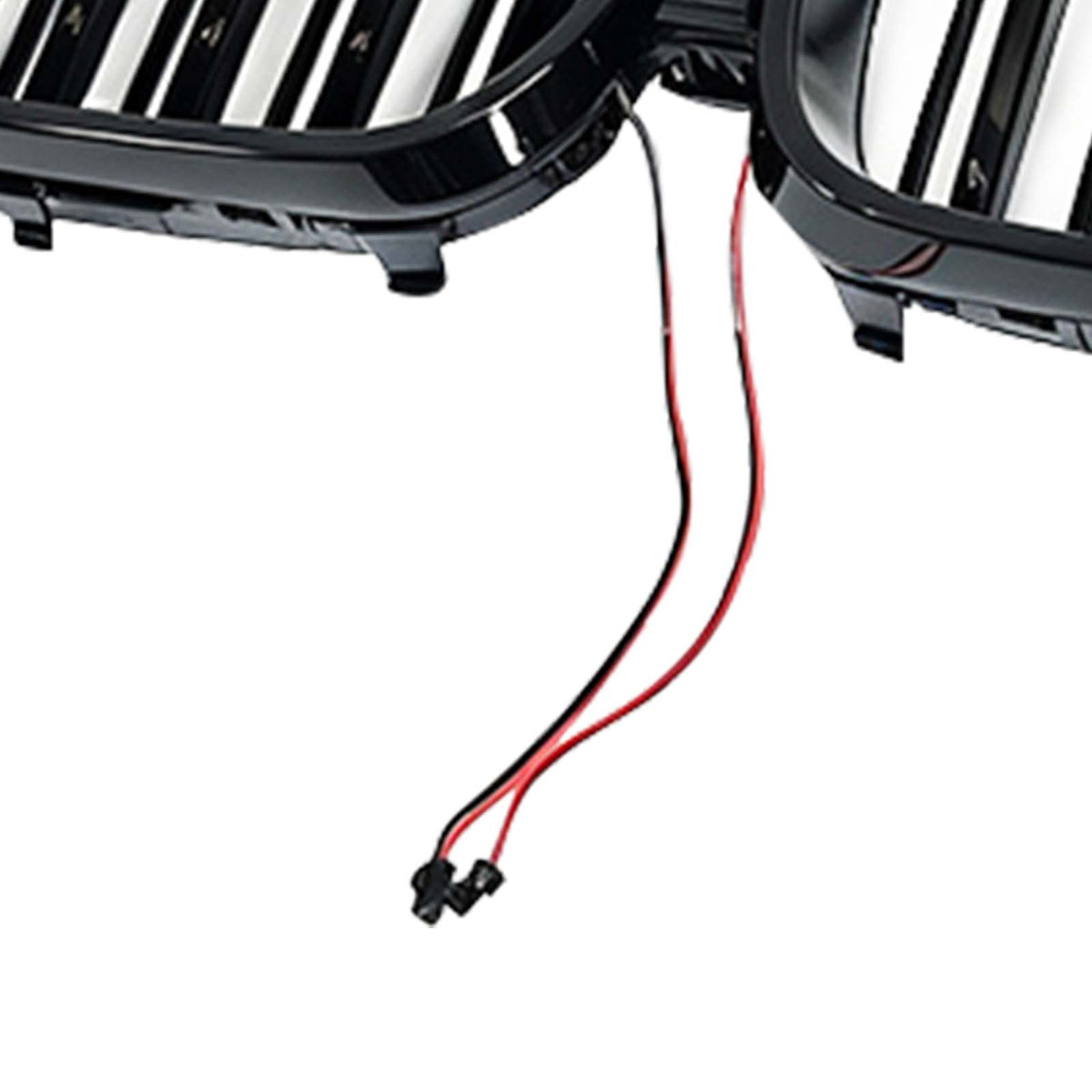 Double Slat Black Front Kidney Grille Fit BMW X5 G05 2019-2022 W/LED