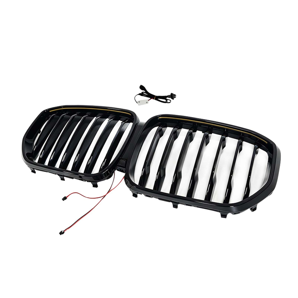 Single Gloss Black Front Kidney Grille Fit BMW X5 G05 2019-2022 W/LED