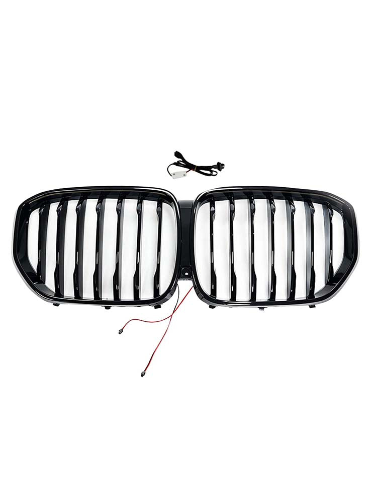 Single Gloss Black Front Kidney Grille Fit BMW X5 G05 2019-2022 W/LED