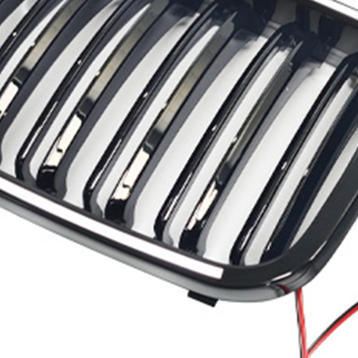 Gloss Black Front Kidney Bumper Grill Grille Fit BMW E46 2-Door 1998-2001 W/LED