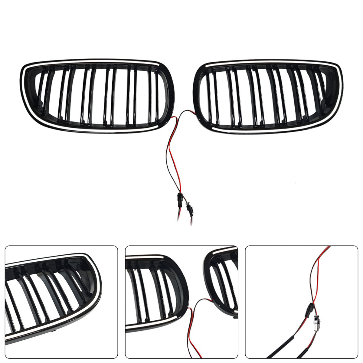 Gloss Black Front Kidney Grill Grille Fit BMW E92 E93 335i 328i Coupe 2006-2009