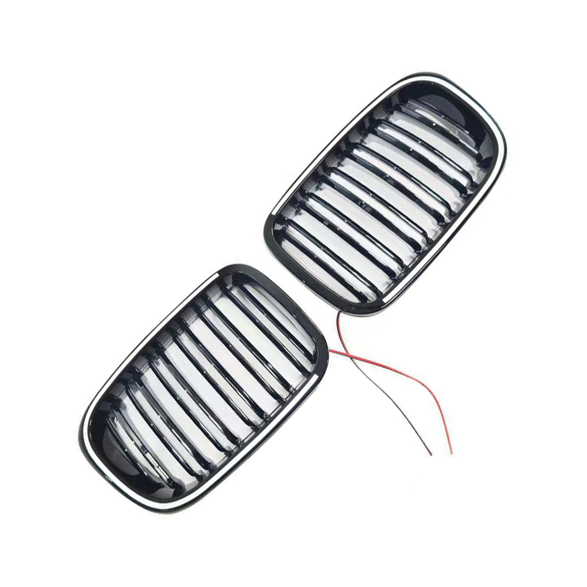 Black Front Bumper Grille Fit BMW 3 Series E46 4-Door Pre-LCI 1999-2001 W/LED