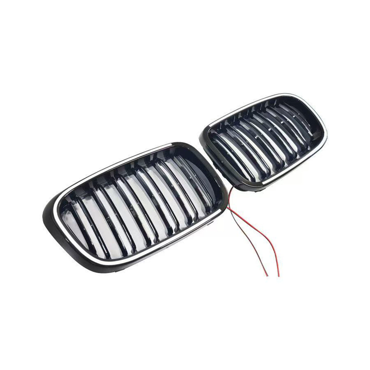 Black Front Bumper Grille Fit BMW 3 Series E46 4-Door Pre-LCI 1999-2001 W/LED