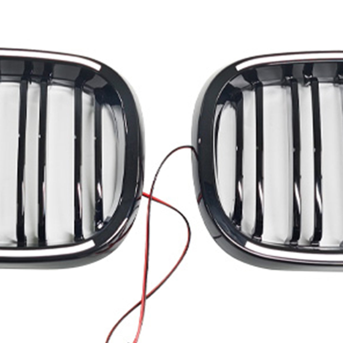 Black Front Bumper Grille Fit BMW 3 Series E46 4-Door LCI 2002-2005 W/LED
