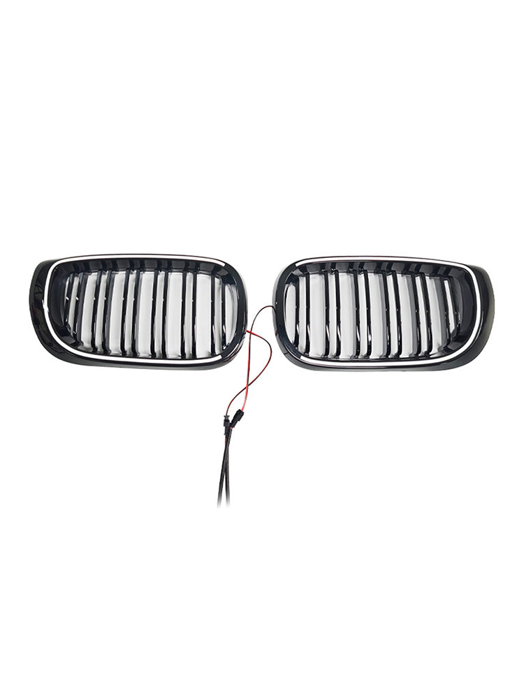 Black Front Bumper Grille Fit BMW 3 Series E46 4-Door LCI 2002-2005 W/LED