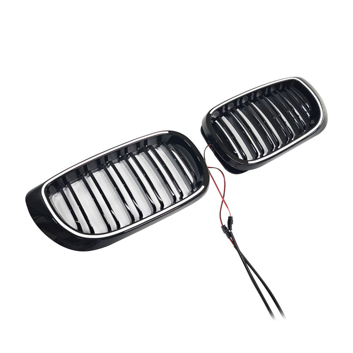 Black Front Bumper Grille Fit BMW 3 Series E46 4-Door LCI 2002-2005 W/LED
