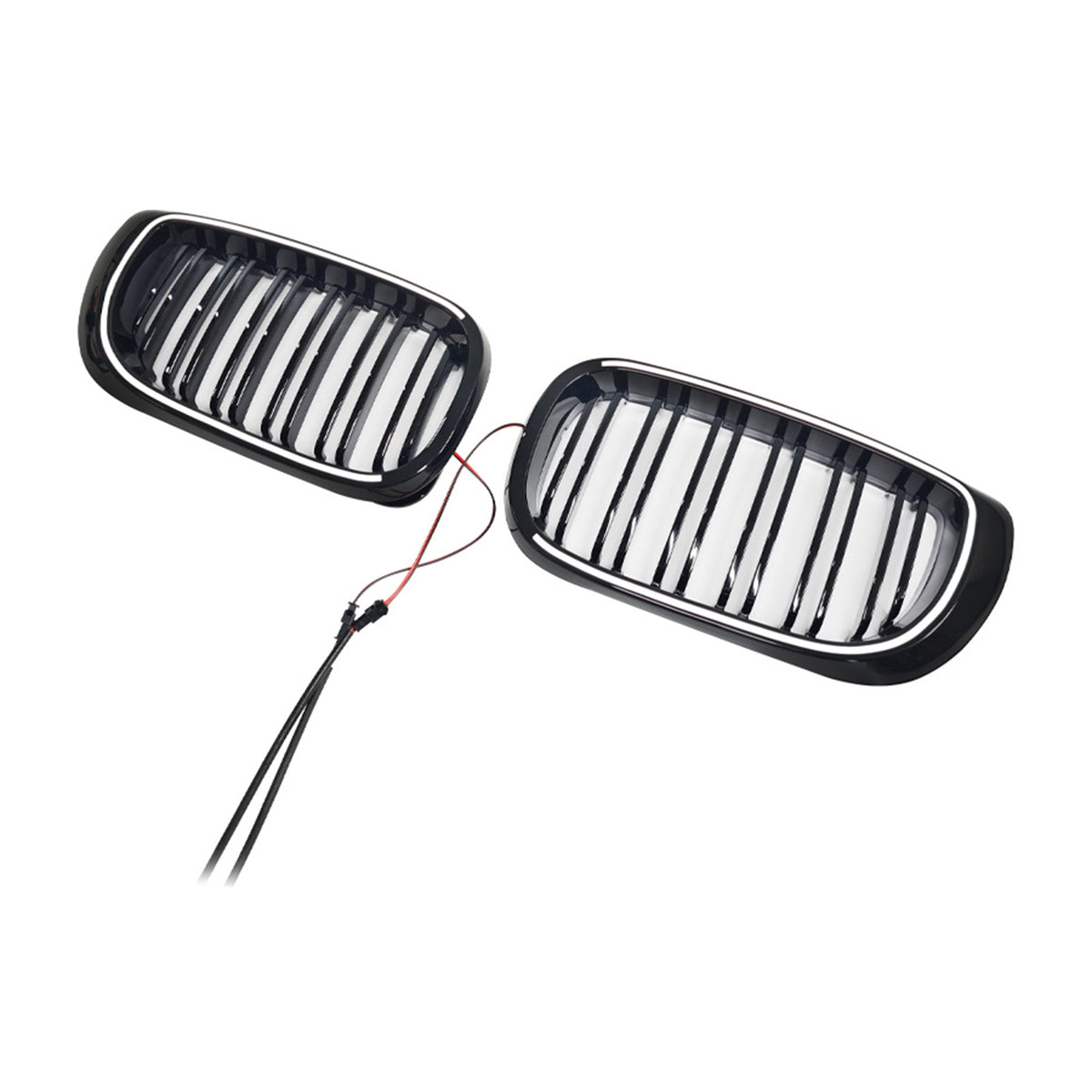 Black Front Bumper Grille Fit BMW 3 Series E46 4-Door LCI 2002-2005 W/LED