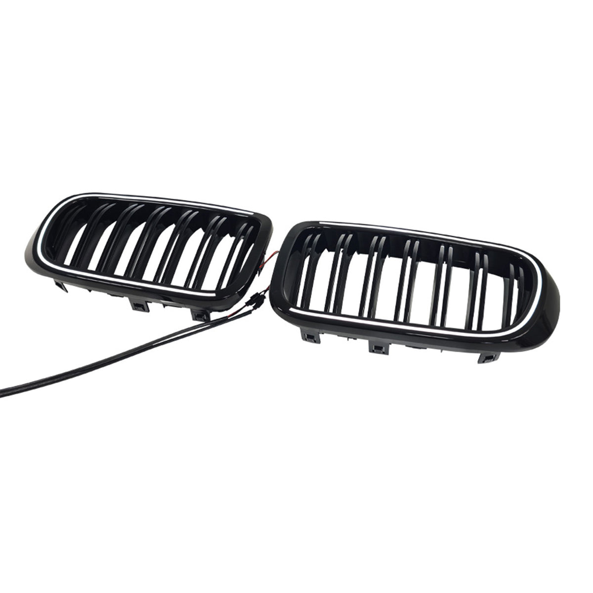 Gloss Black Front Bumper Kidney Grille Fit BMW X3 X4 F25 F26 2014-2017 W/LED