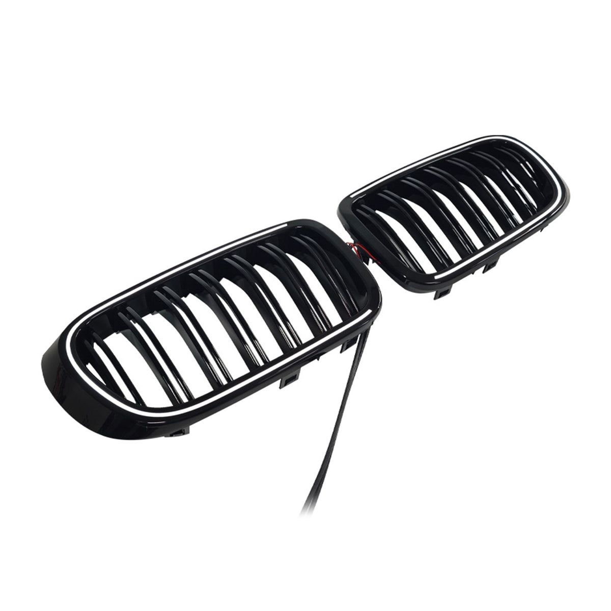 Gloss Black Front Bumper Kidney Grille Fit BMW X3 X4 F25 F26 2014-2017 W/LED