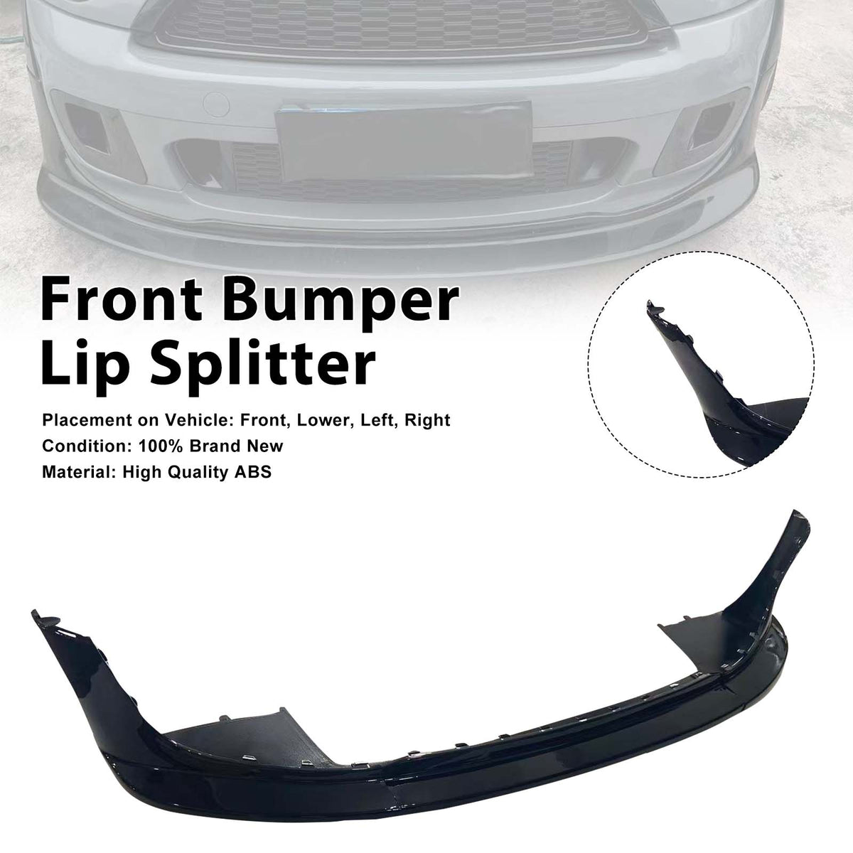 Black Front Bumper Spoiler Lip Splitter Fit MINI COOPER JCW R55 R56 2006-2013