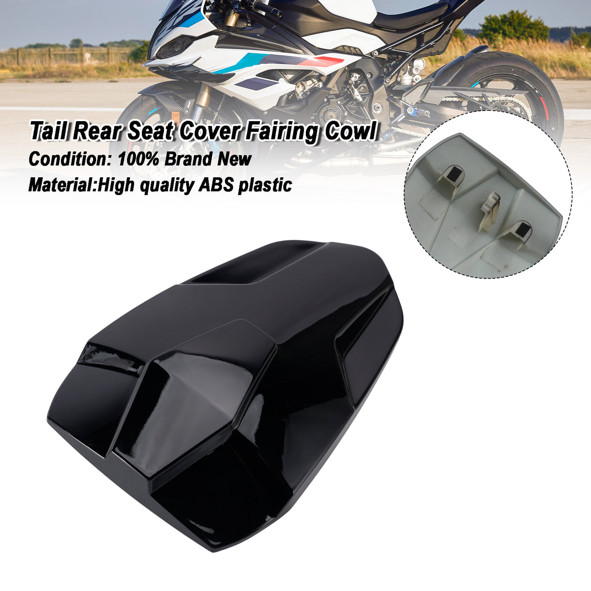 Rear Seat Cover Passenger Fairing Cowl For BMW S1000RR 2023-2026 Black