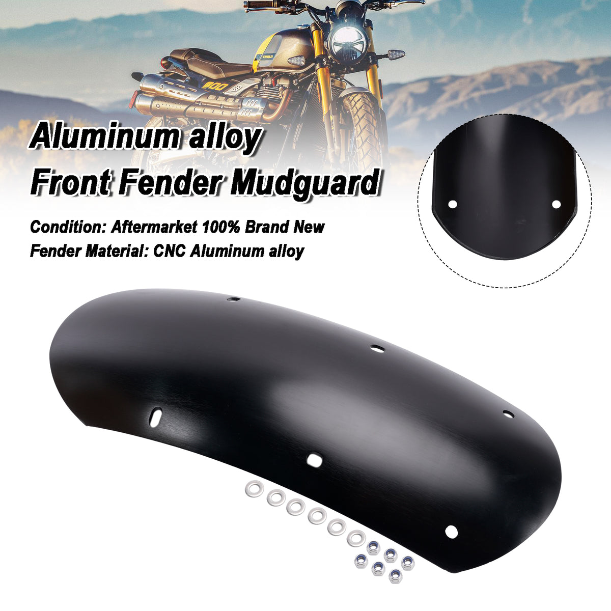 Aluminum alloy Front Mudguard For Street Scrambler 900 2026-2027 Black