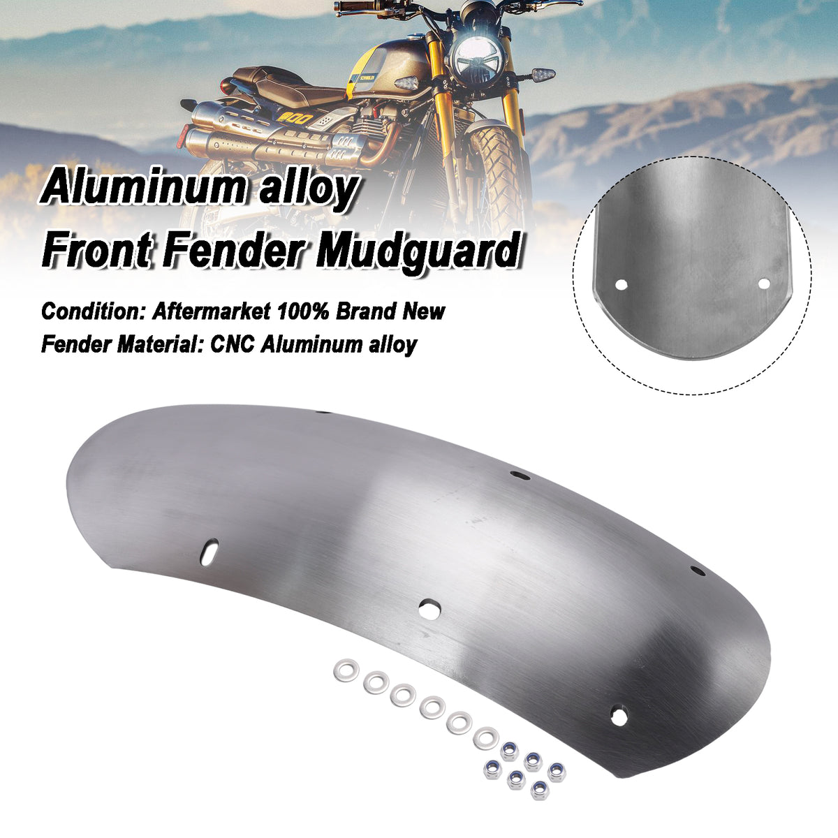 Aluminum alloy Front Mudguard For Street Scrambler 900 2026-2027 Silver