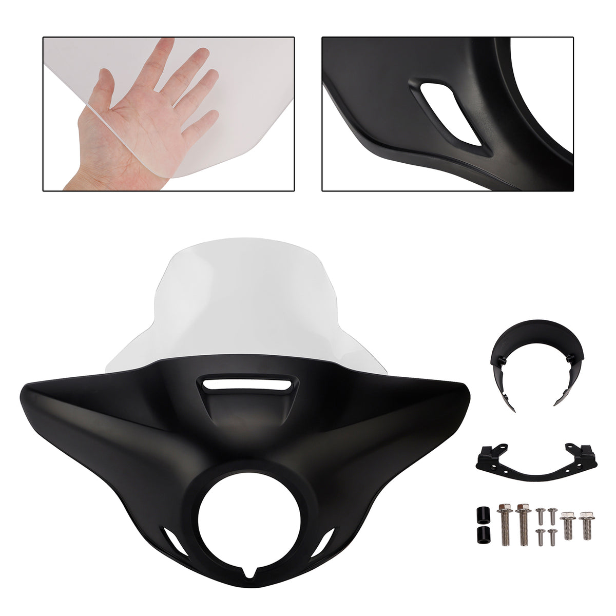 Windshield Headlight Fairing fit for CMX1100 Rebel 21-24 Matt Black+Clear