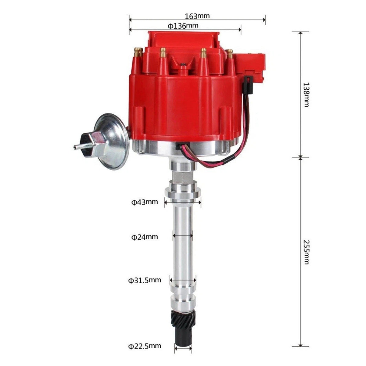 Distributor w/ 65K Volt High 9000RPM For Racing Chevy V8 HEI 350 454 SBC BBC