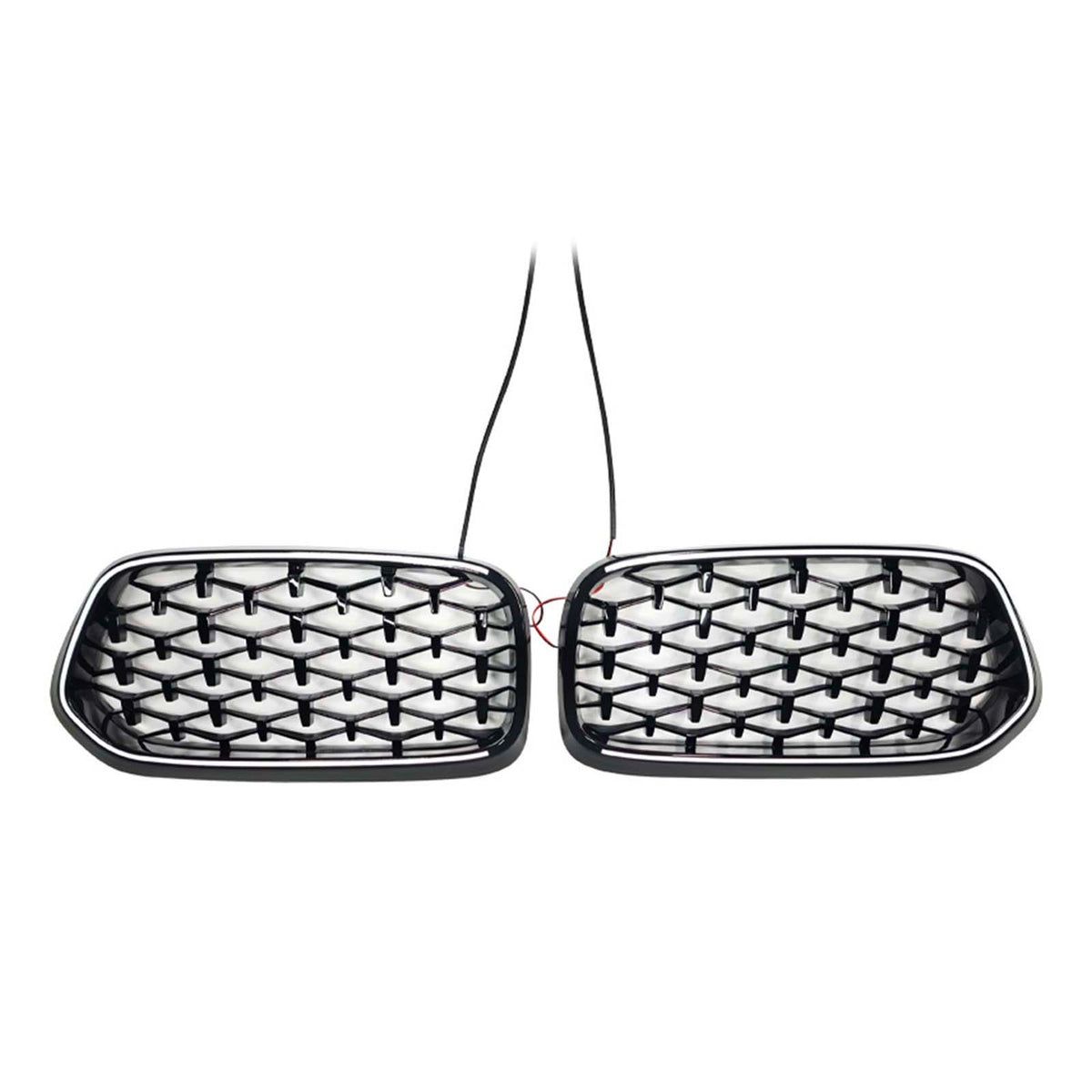 Black Front Bumper Grill Grille Fit BMW X2 Series F39 2018-2023 Diamond