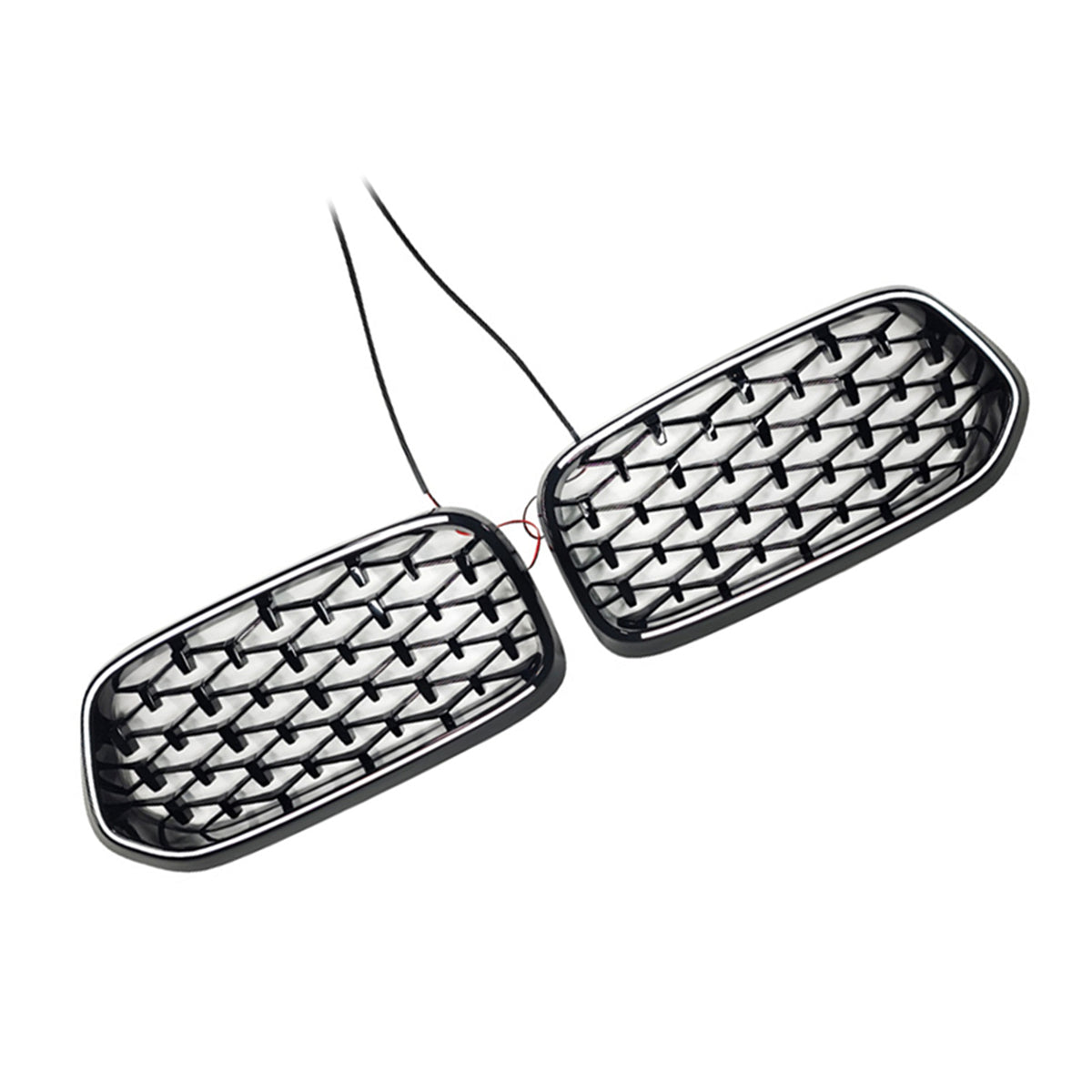 Black Front Bumper Grill Grille Fit BMW X2 Series F39 2018-2023 Diamond