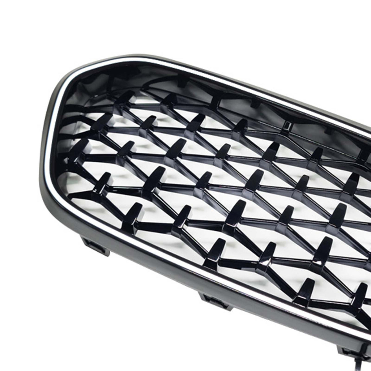 Black Front Bumper Grill Grille Fit BMW X2 Series F39 2018-2023 Diamond