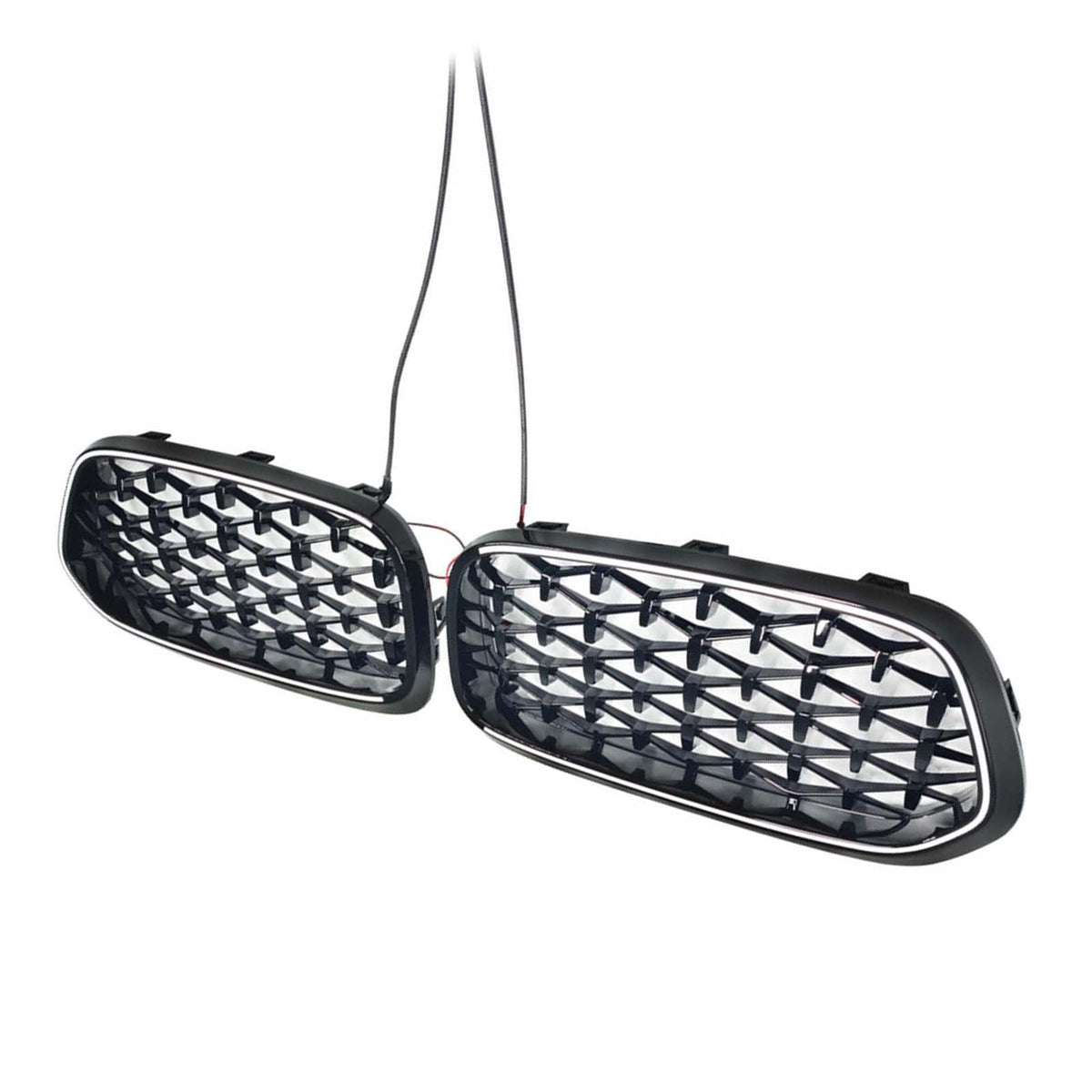 Black Front Bumper Grill Grille Fit BMW X2 Series F39 2018-2023 Diamond