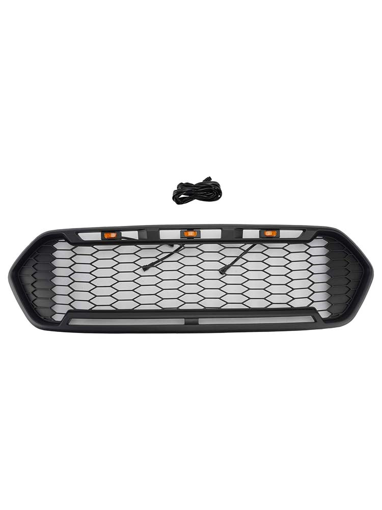 Matte Black Front Bumper Grille Fit Ford Transit Custom Trail 2018-2023 W/3LED