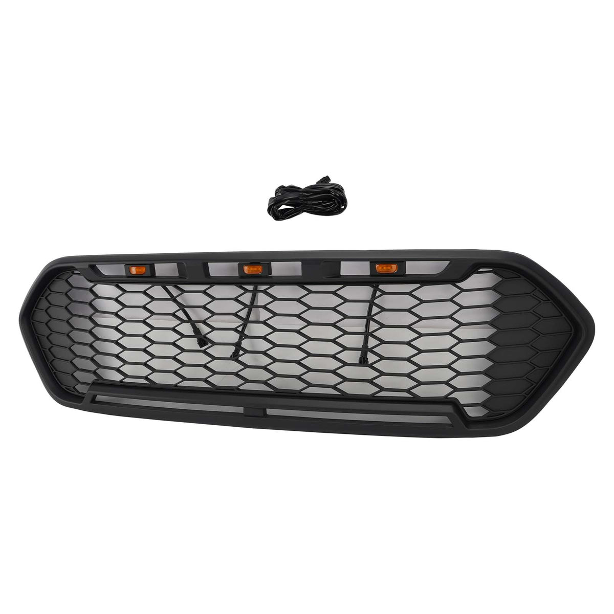 Matte Black Front Bumper Grille Fit Ford Transit Custom Trail 2018-2023 W/3LED
