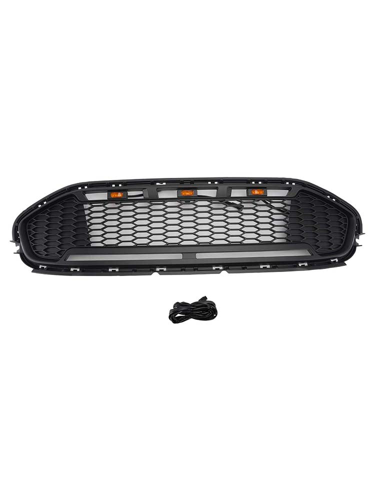 Black Front Bumper Grill Grille Fit Ford Transit Connect 2019-2023 W/LED