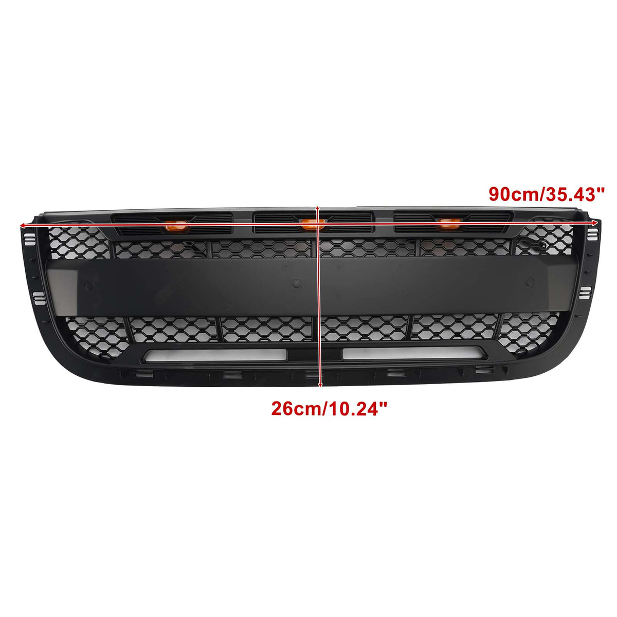 Matt Black Front Bumper Grill Grille Fit Ford Ranger 2001-2003 With LED Light