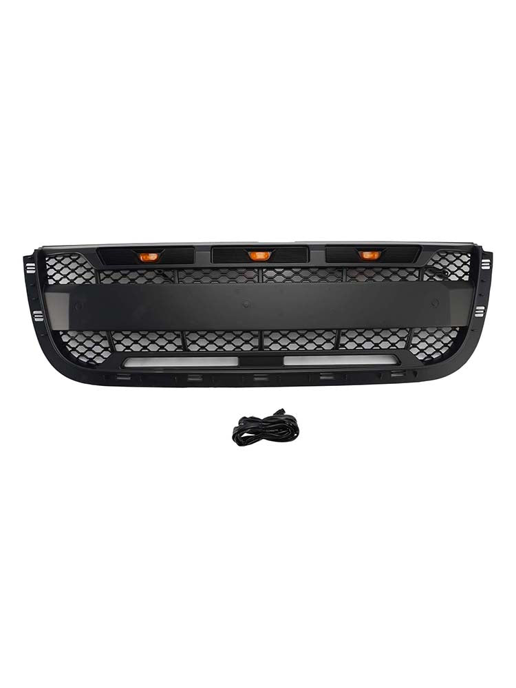 Matt Black Front Bumper Grill Grille Fit Ford Ranger 2001-2003 With LED Light