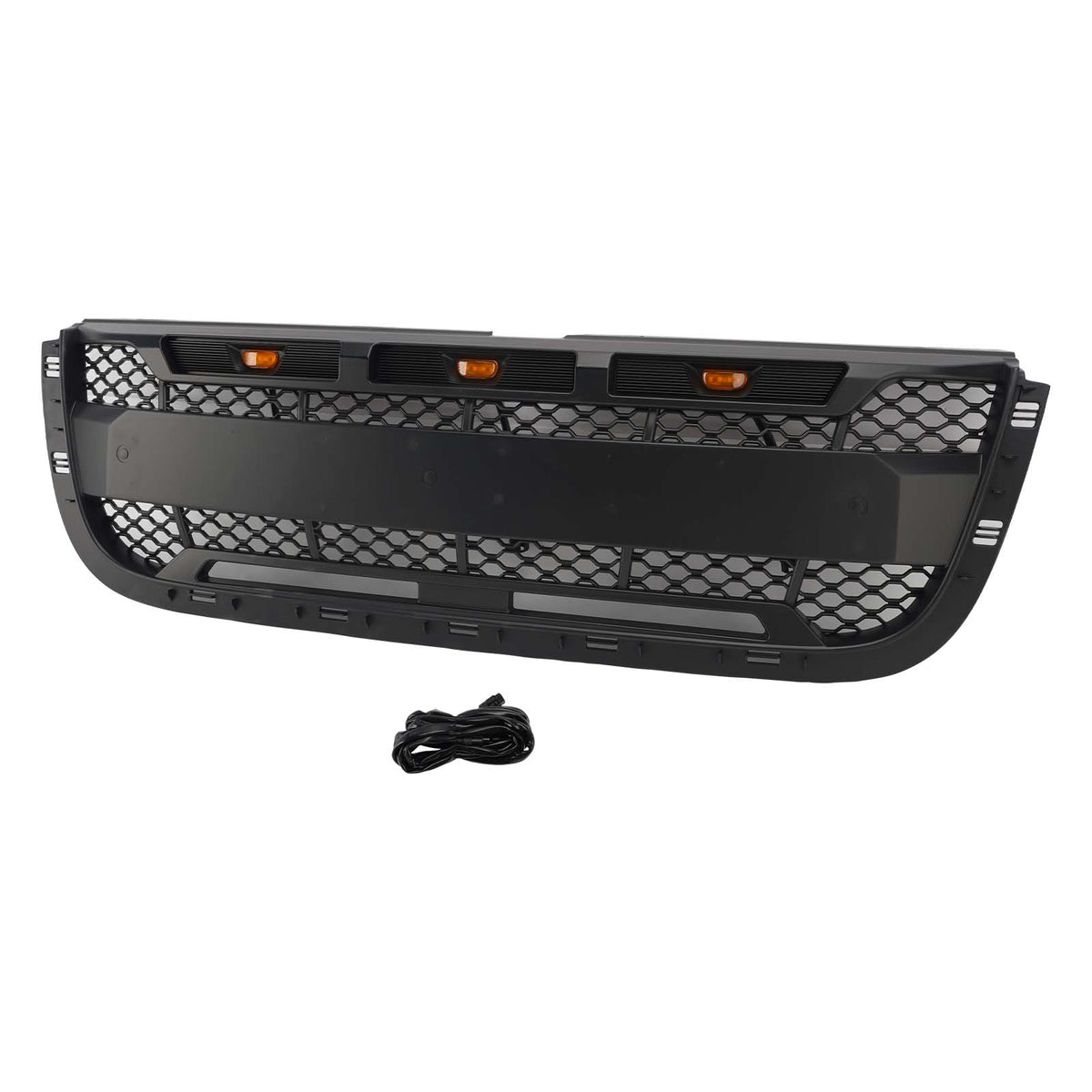 Matt Black Front Bumper Grill Grille Fit Ford Ranger 2001-2003 With LED Light