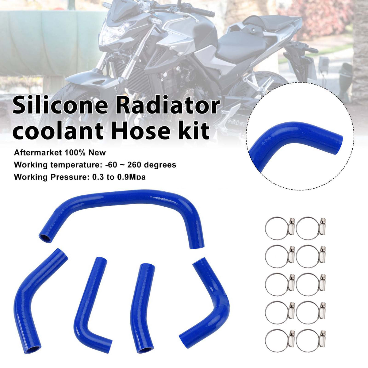 Silicone Radiator coolant Hose kit For Honda CB500SF 2026+ Blue