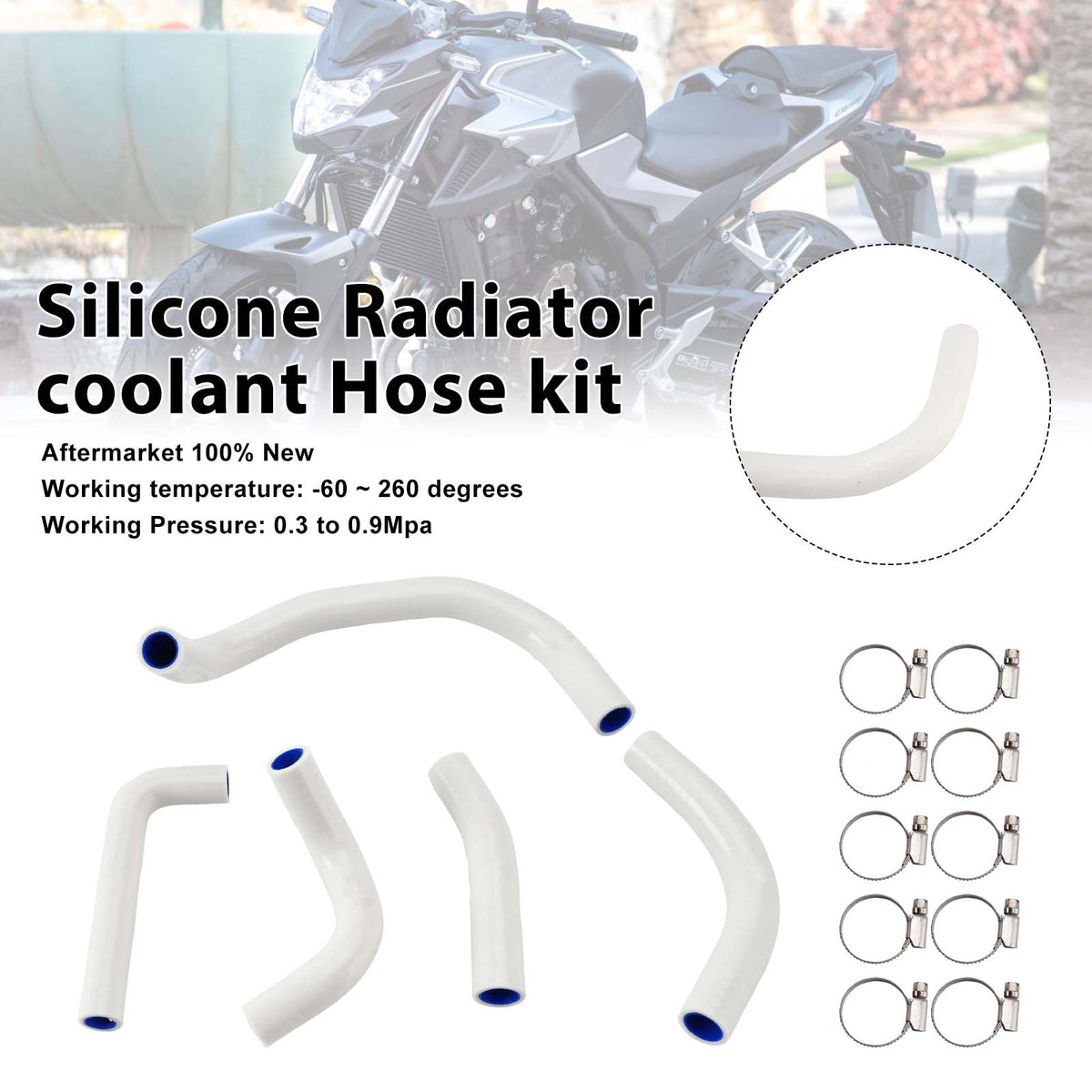 Silicone Radiator coolant Hose kit For Honda CB500SF 2026+ White
