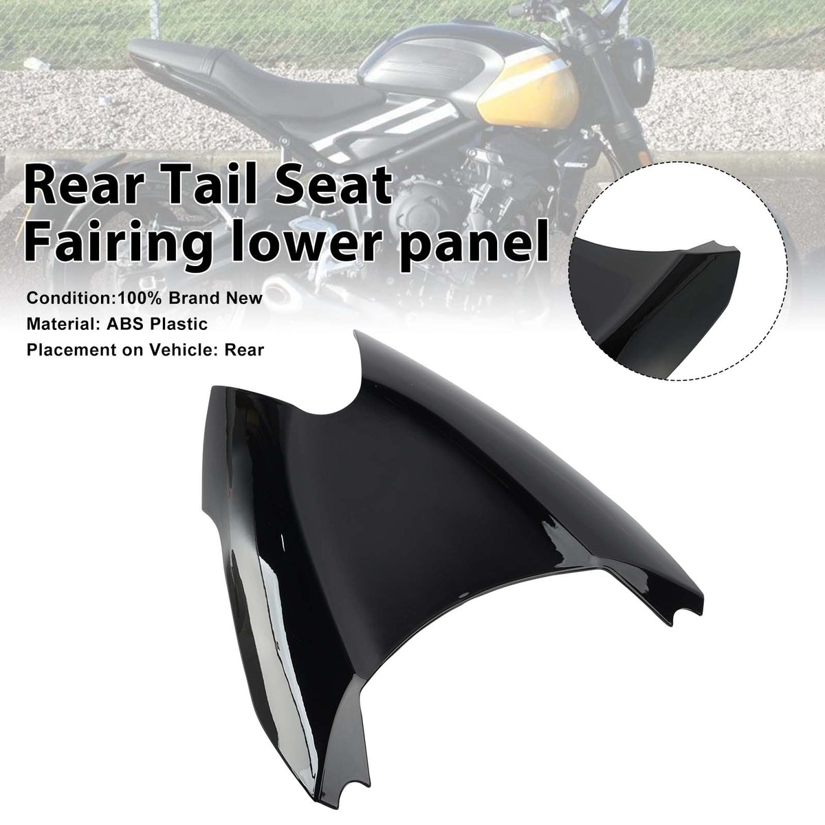 Rear Tail Seat Fairing lower panel For Trident 660 2022-2025 Black