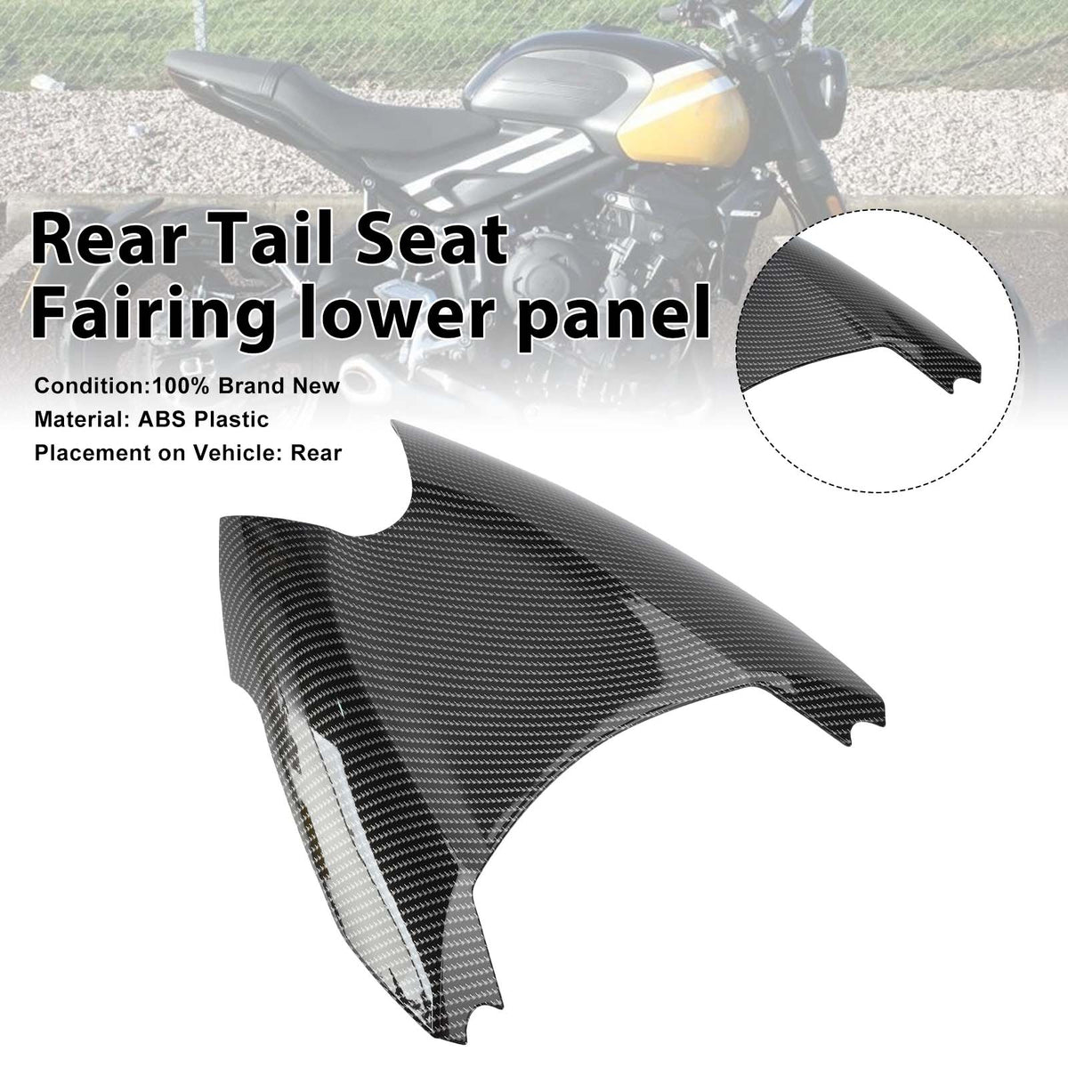 Rear Tail Seat Fairing lower panel For Trident 660 2022-2025 Carbon