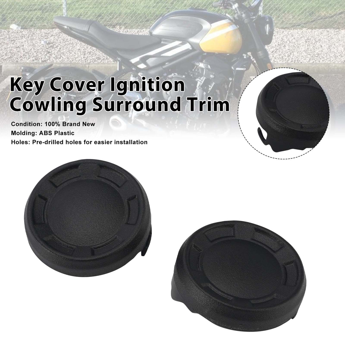 Key Cover Ignition Cowling Surround Trim for Trident 660 22-25 800 25-27 Black