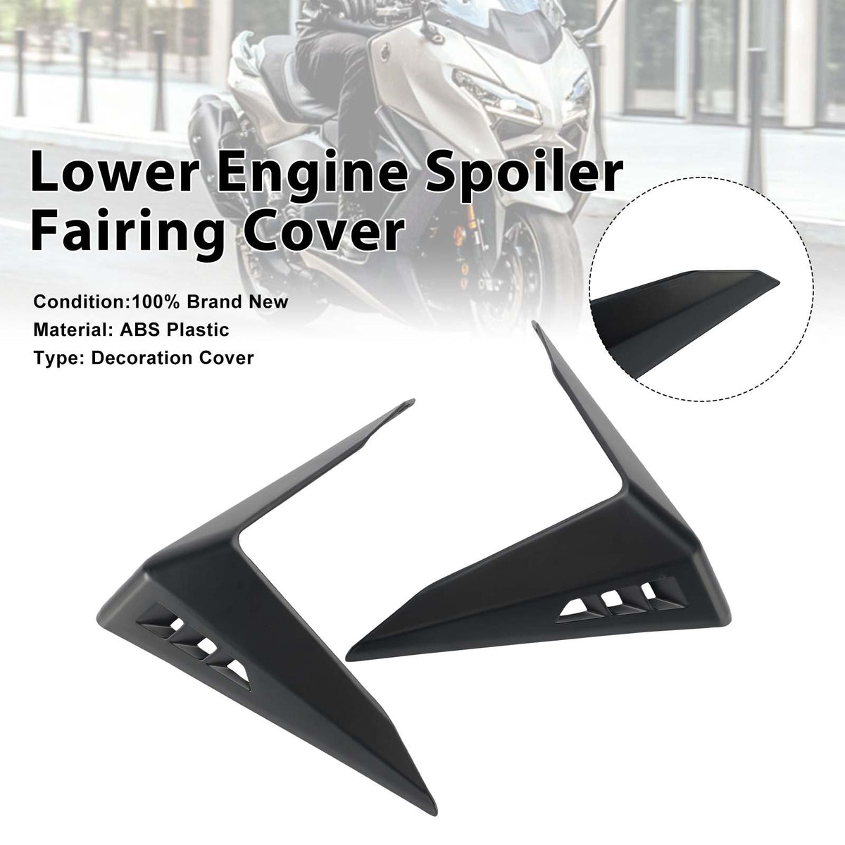 Lower Engine Spoiler Fairing Cover For Yamaha T-MAX 560 2025-2026 Matte Black