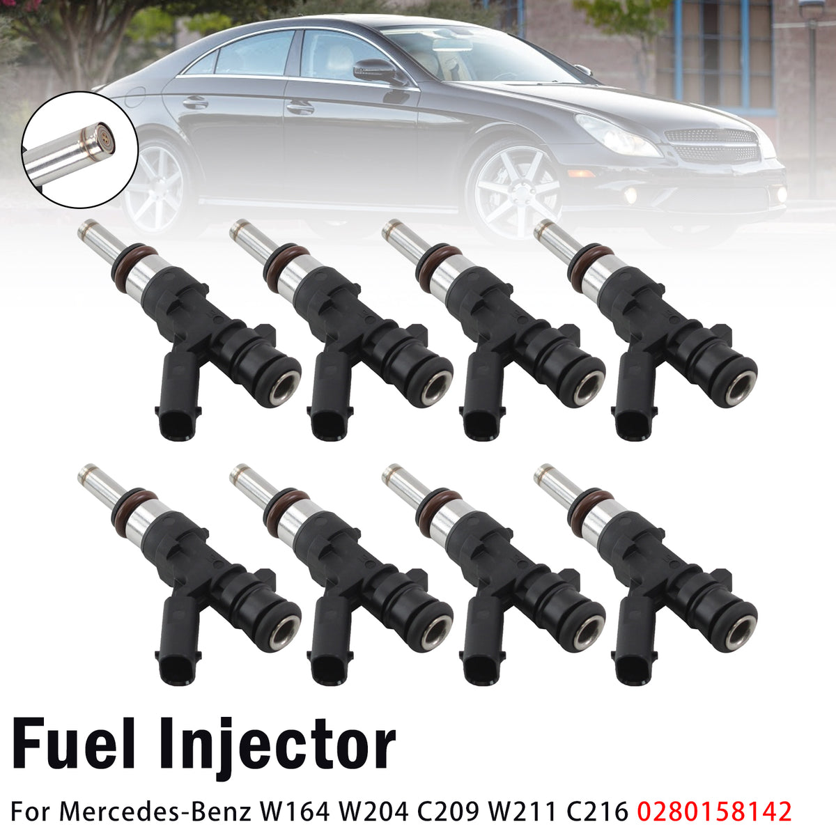 8Pcs Fuel Injector For Mercedes-Benz W164 W204 C209 W211 C216 0280158142