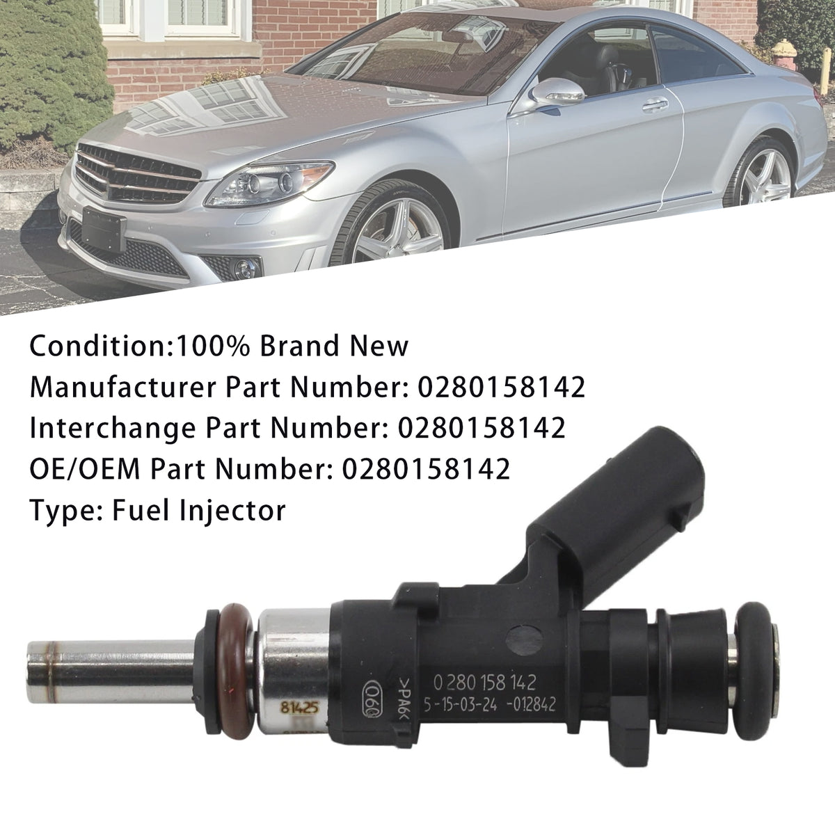 1Pcs Fuel Injector For Mercedes-Benz W164 W204 C209 W211 C216 0280158142