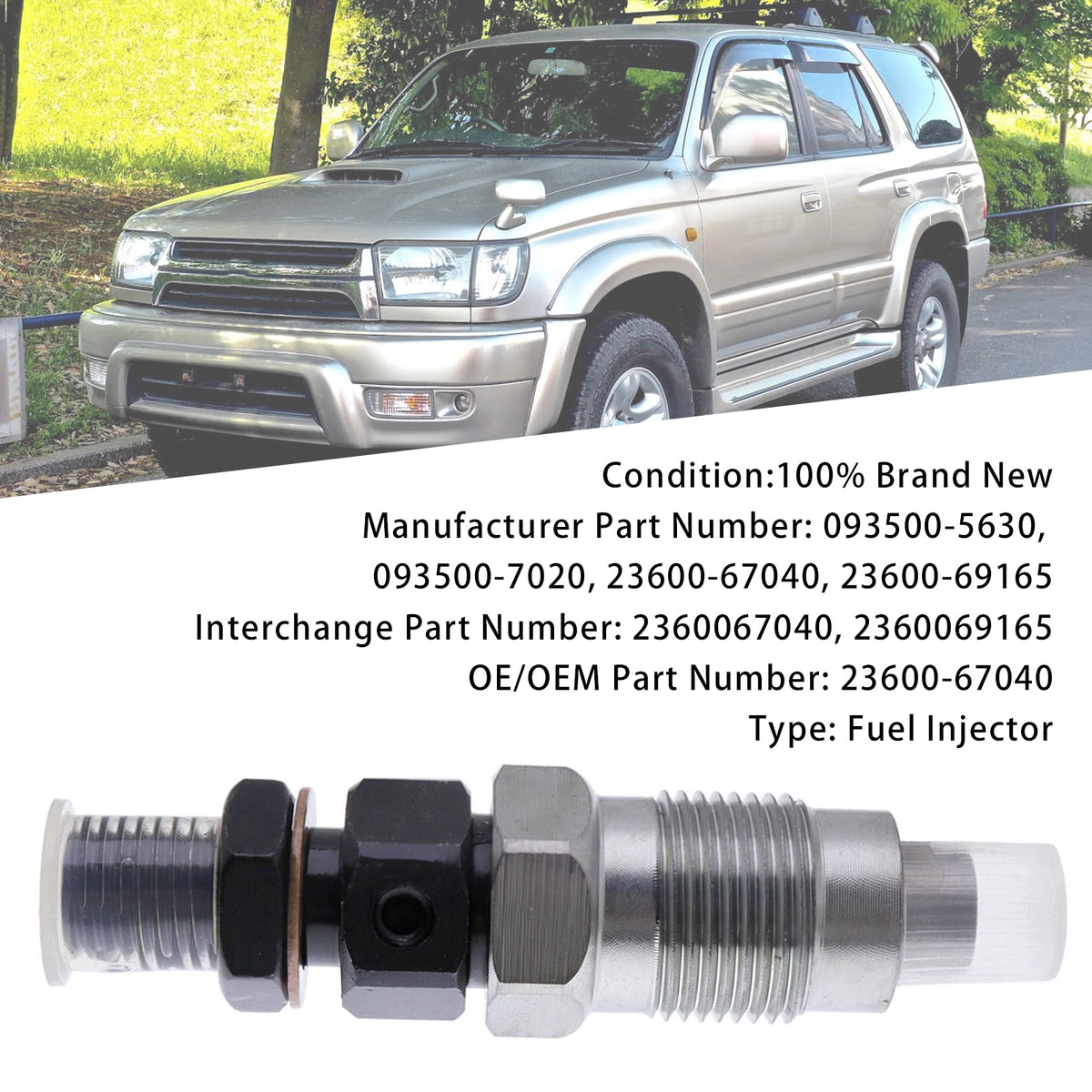 1Pcs Fuel Injector For Toyota Hilux Surf Prado 1KZ-TE 3.0 L 23600-69165