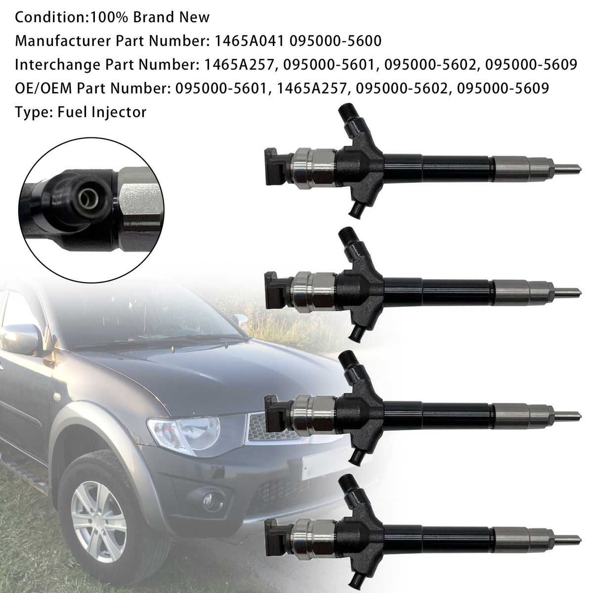 4Pcs Fuel Injector For Mitsubishi L200 2.4L 2.5L 4D56 2008-2019 1465A041