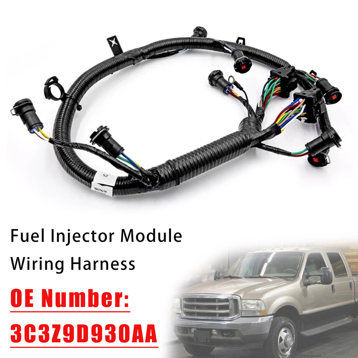 Fuel Injector Wiring Harness 3C3Z9D930AA For Ford 6.0L Powerstroke Diesel 2003