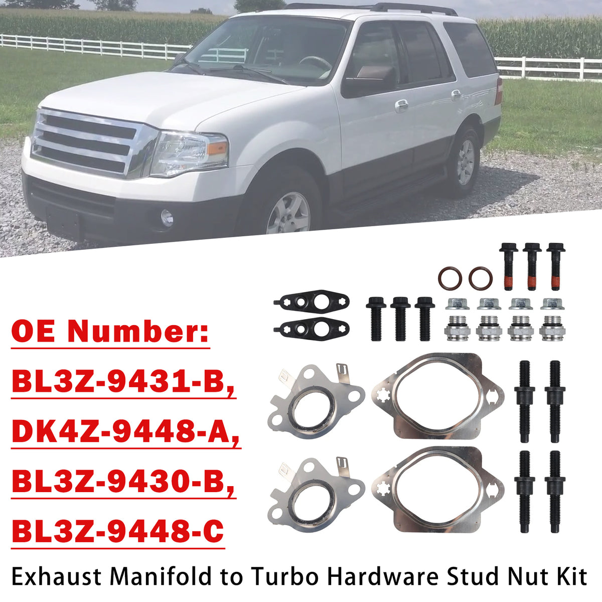Exhaust Manifold to Turbo Hardware Stud Nut Kit for Ford 3.5L EcoBoost V6
